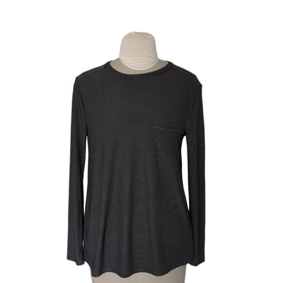T Alexander Wang Striped Long Sleeve Modal Top - Picture 1 of 4